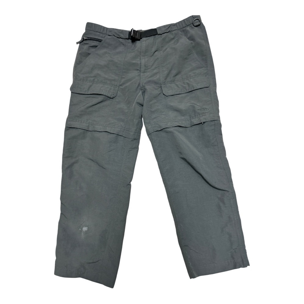 The North Face Mens Nylon Convertible Pants Shorts Size L Khaki Gray Hiking.